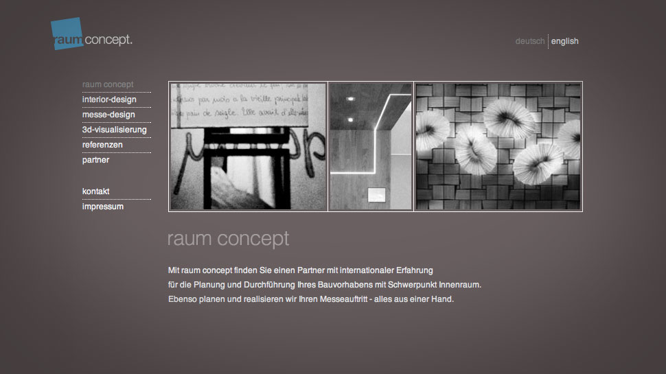 Gestaltung Webseite raumconcept.com